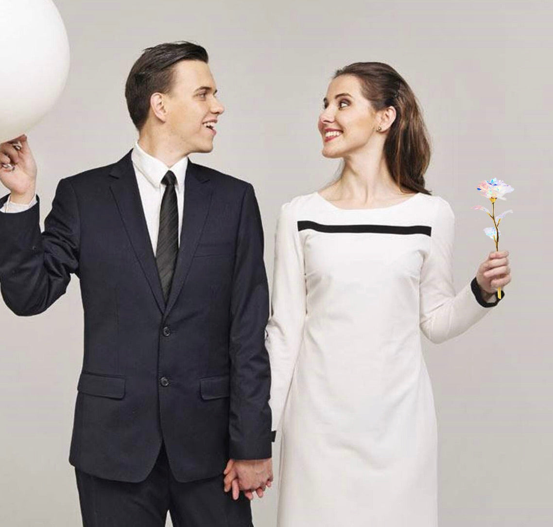 Rosa Cristal Arcoíris Tornasol