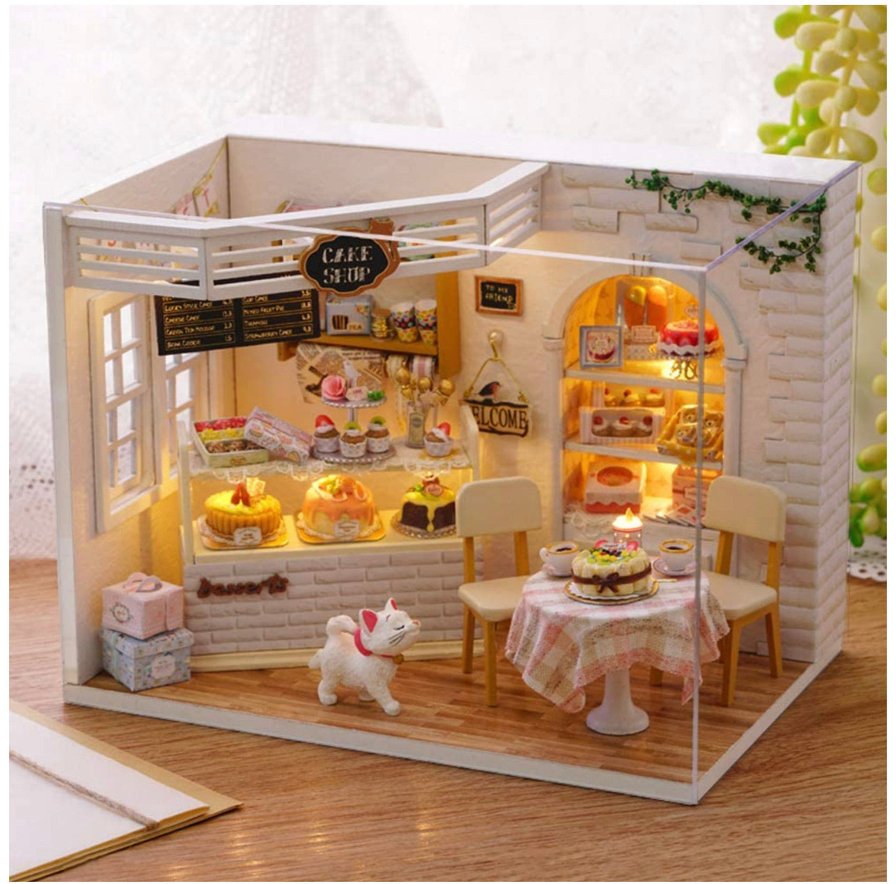 Casa De Muñecas Cafetería Miniatura Decoración