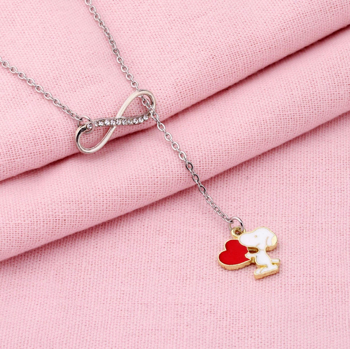Collar Snoopy Infinito Corazón
