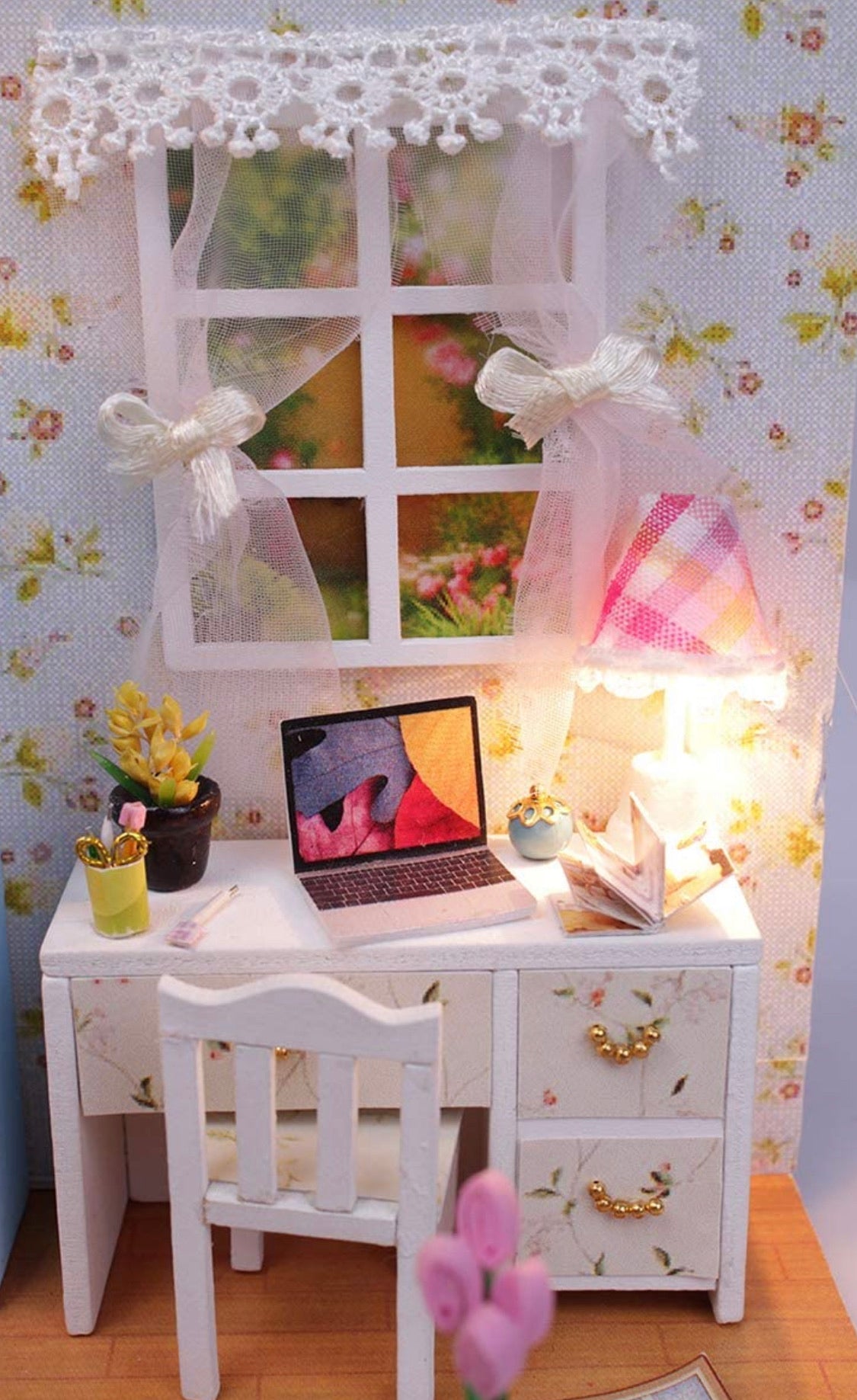 Casa De Muñecas Recamara Miniatura Decoración