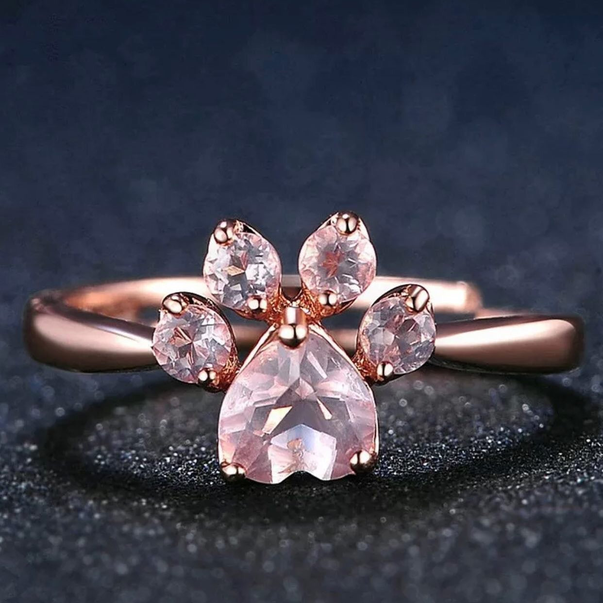 Anillo huella huellita rosada