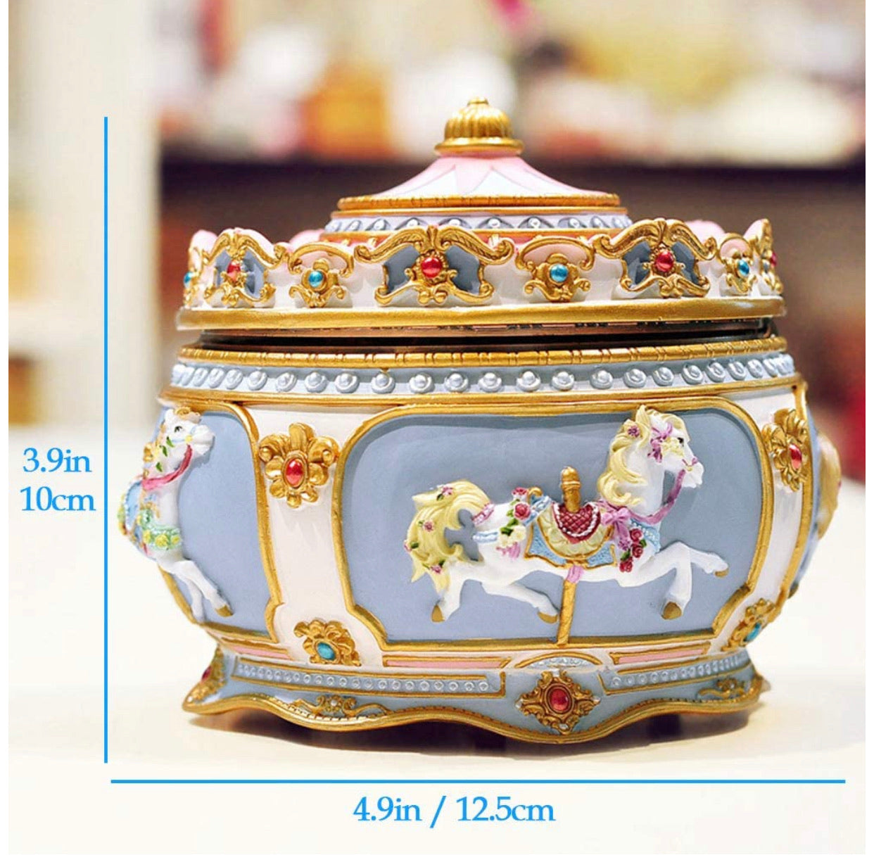 Caja Musical Vintage Caballito Joyero Carrusel