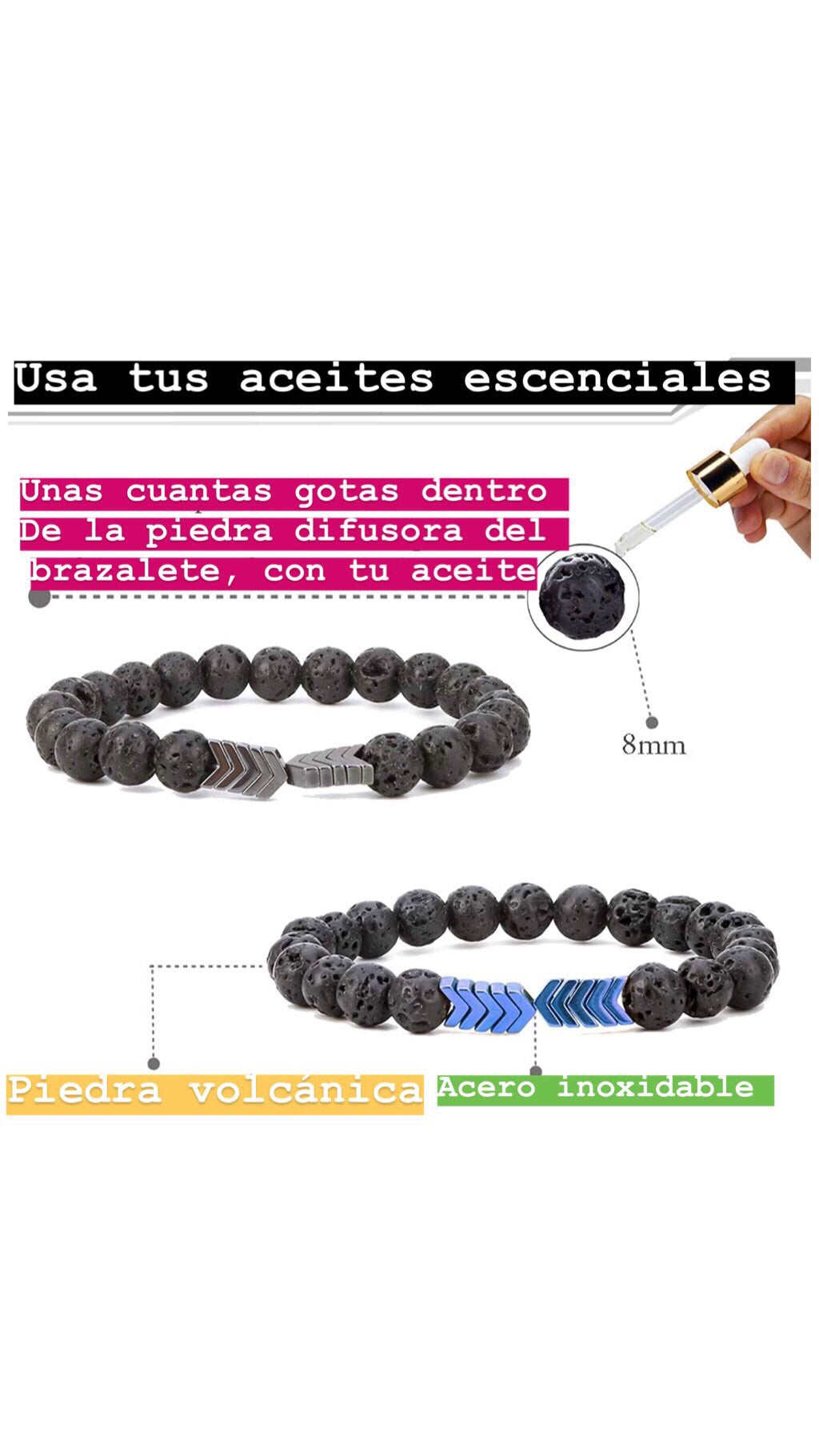 Brazaletes Para Ansiedad Difusores Pulsera Aceites