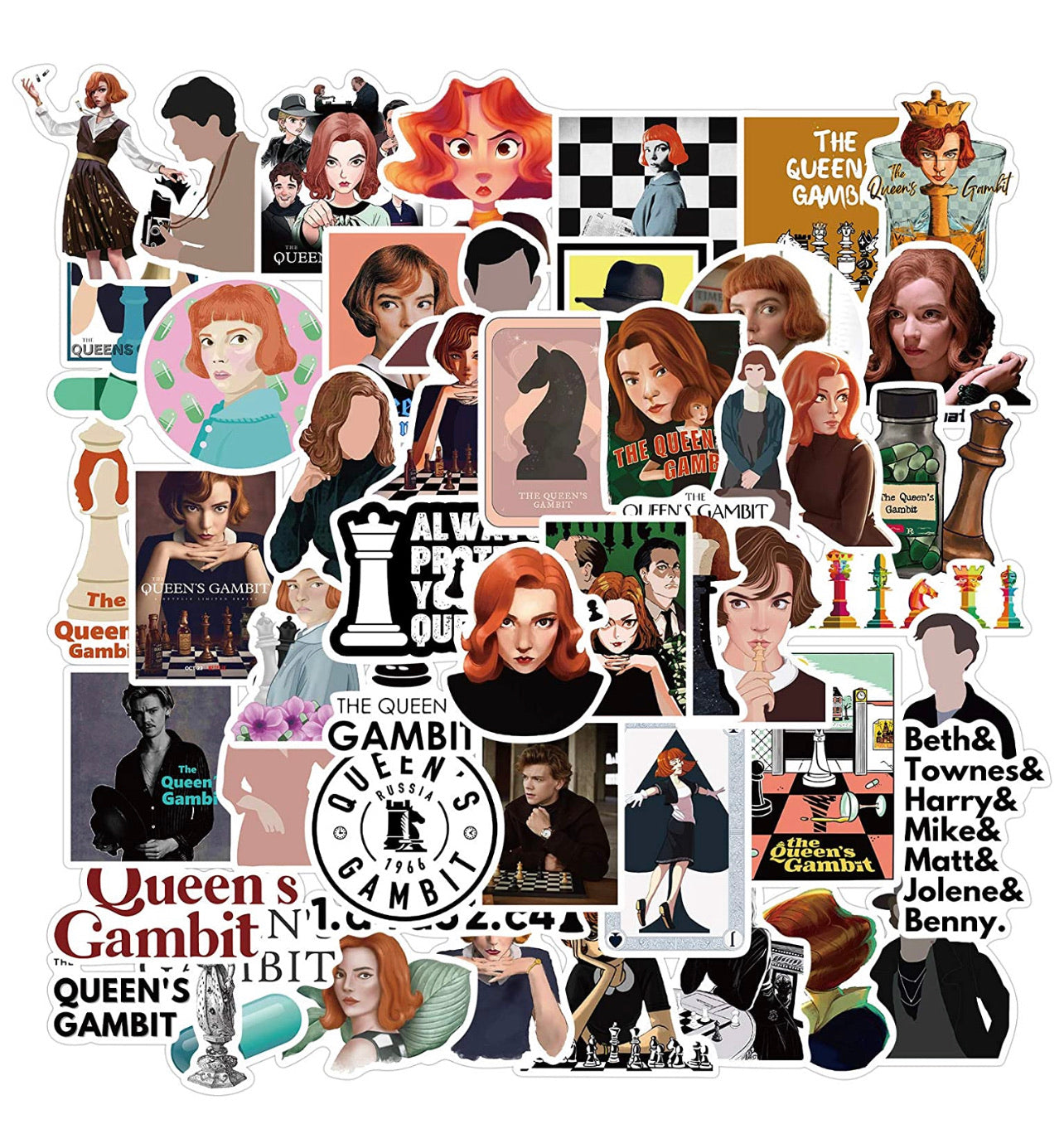 Gambito De Dama Set De Calcamonias