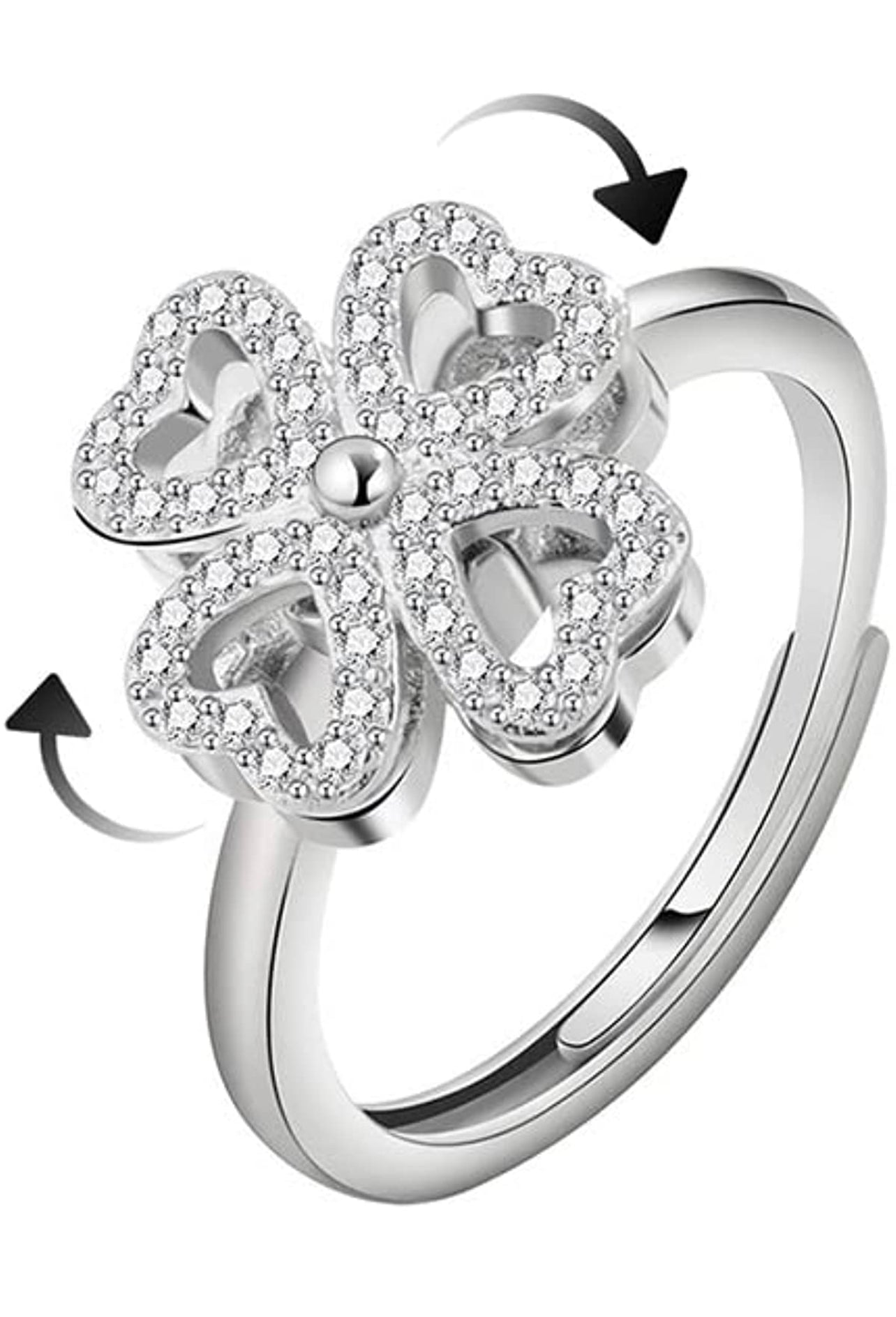Anillo Trebol Giratorio Para Ansiedad