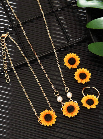 Set De Amantes De Girasol 4 pz