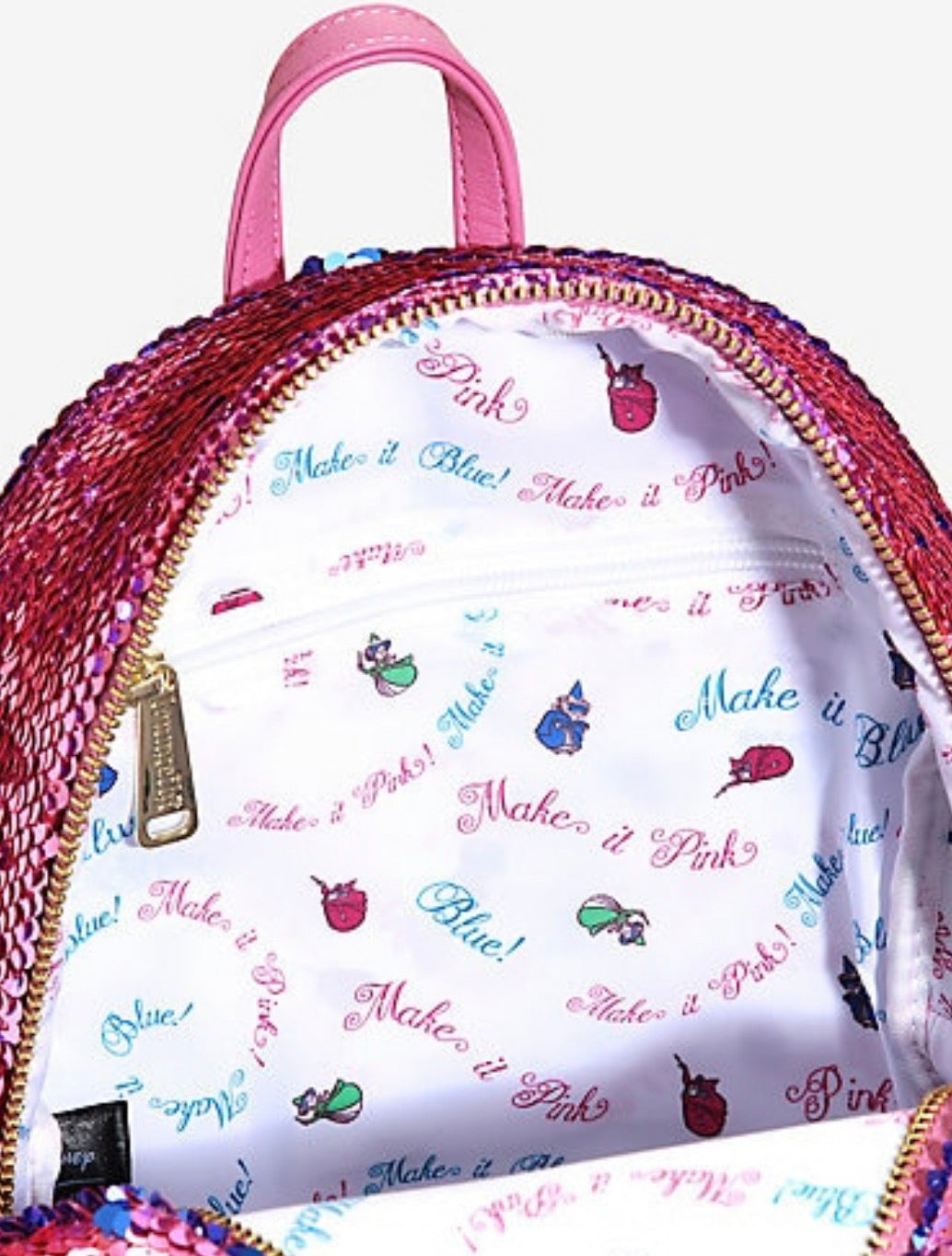 La Bella Durmiente Mochila Princesa Aurora Cambiante Rosa y Azul