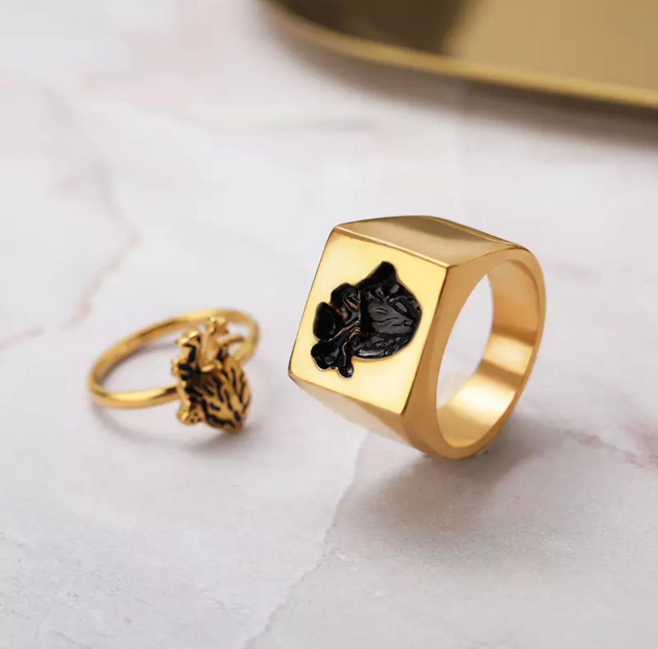 Set De Anillos Pareja Corazon Anatómico