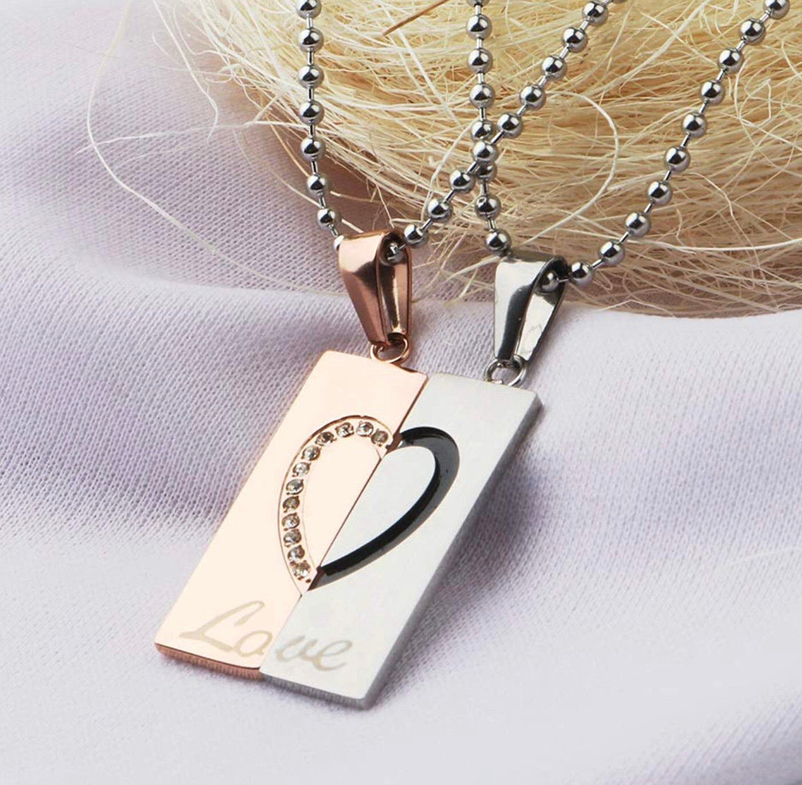 Set De Collares Para Pareja Corazón
