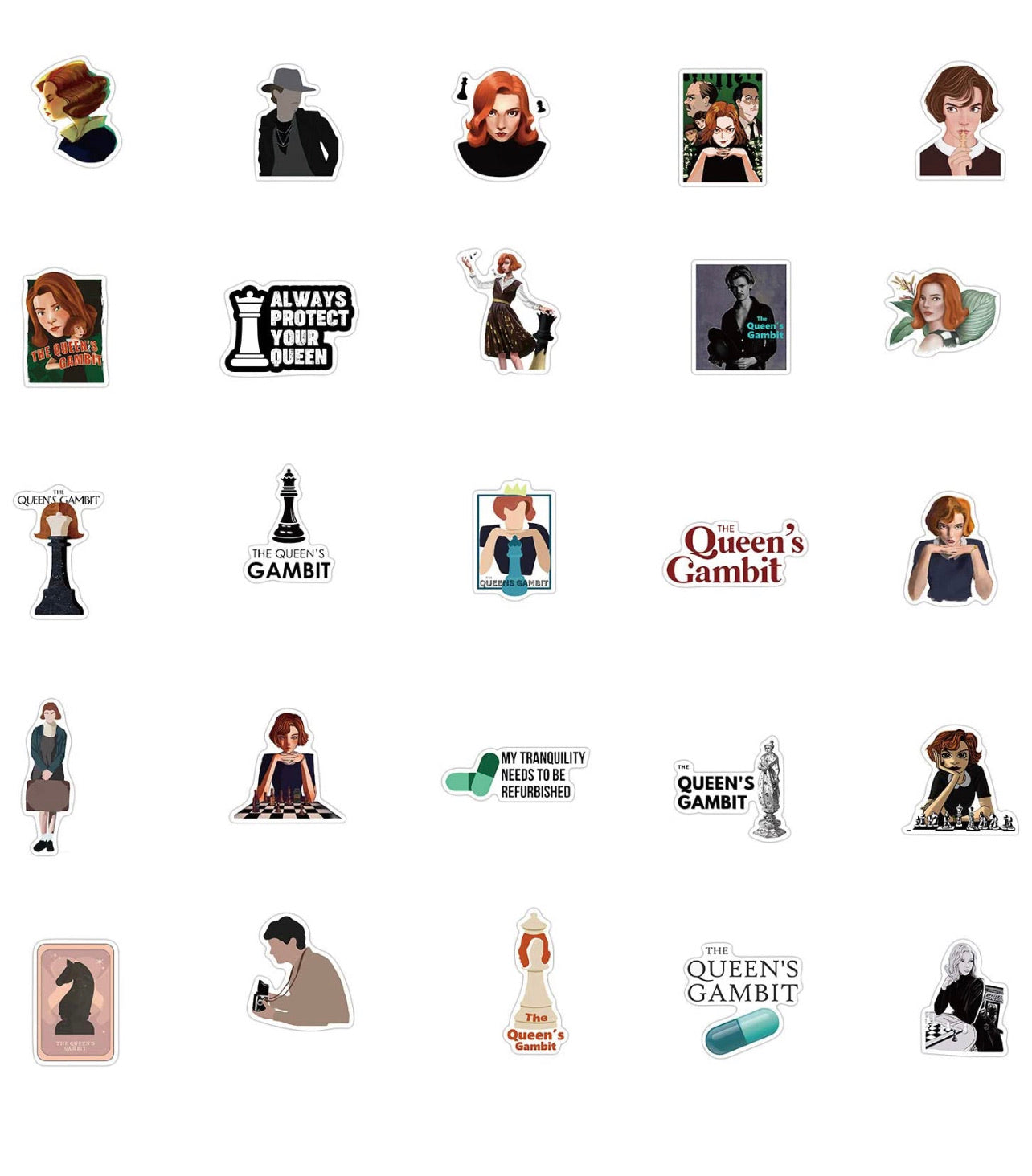 Gambito De Dama Set De Calcamonias