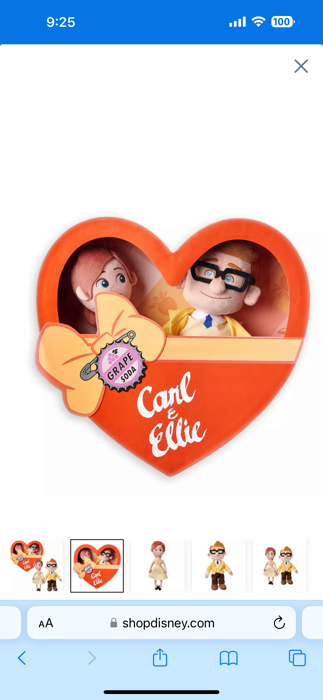UP Carl y Ellie Peluche Set San Valentín