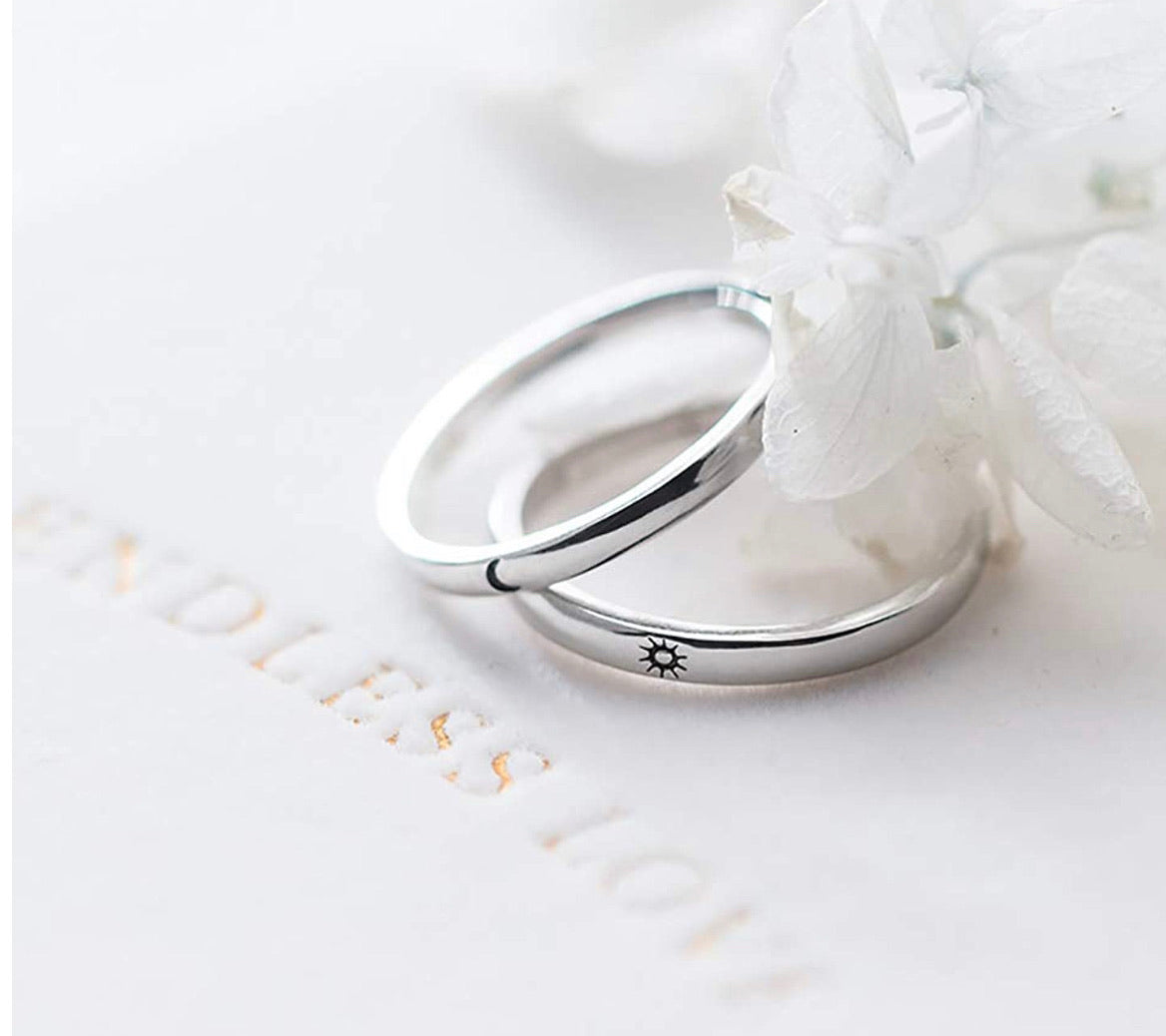 Anillos Sol y Luna Pareja Set