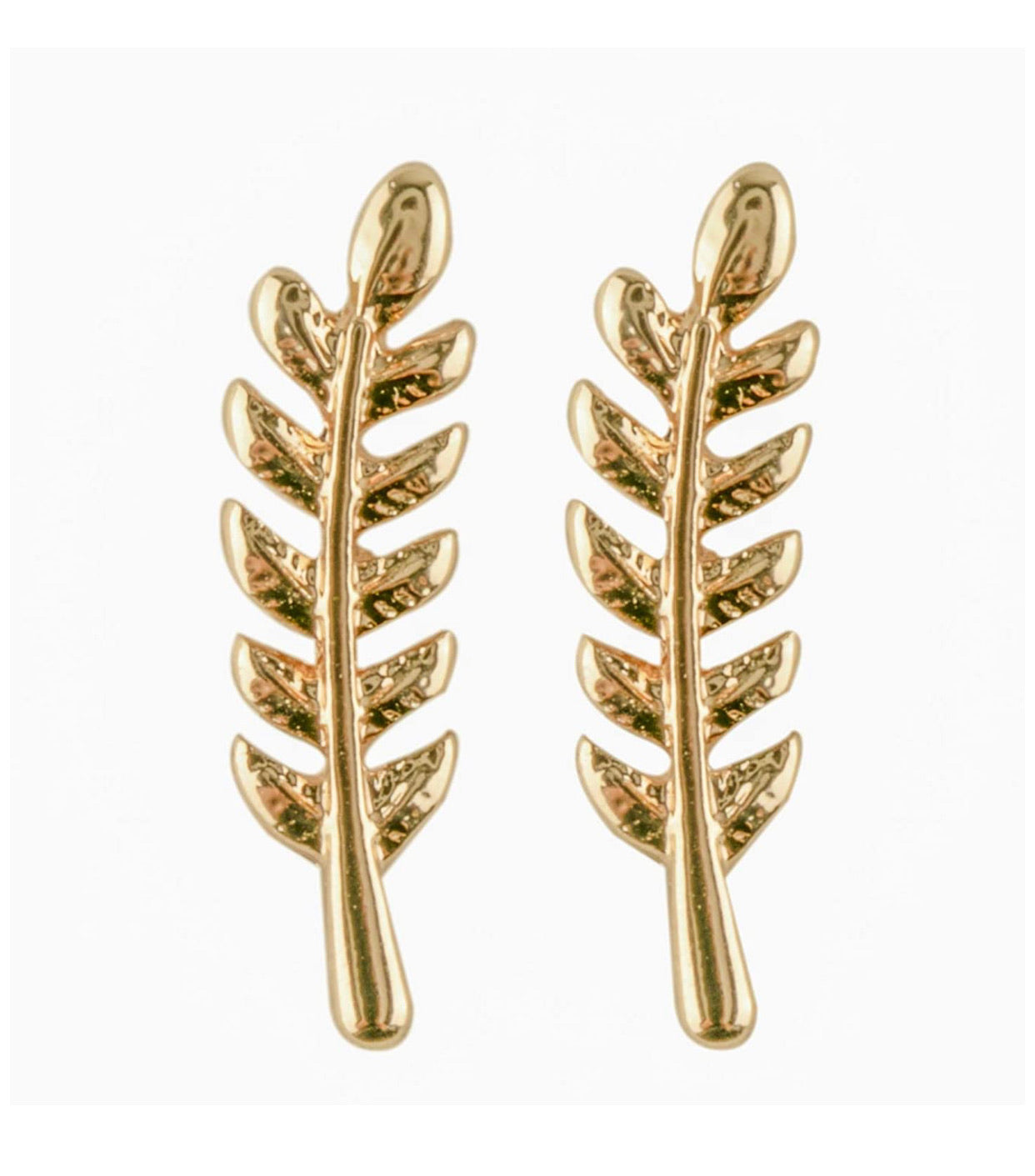 Set De Aretes Plumas Doradas