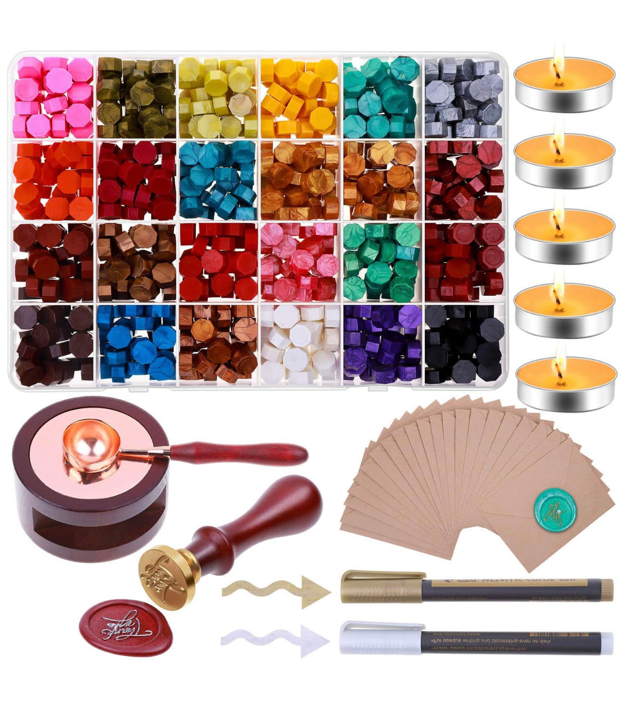 Set De Sellos Cera Colores