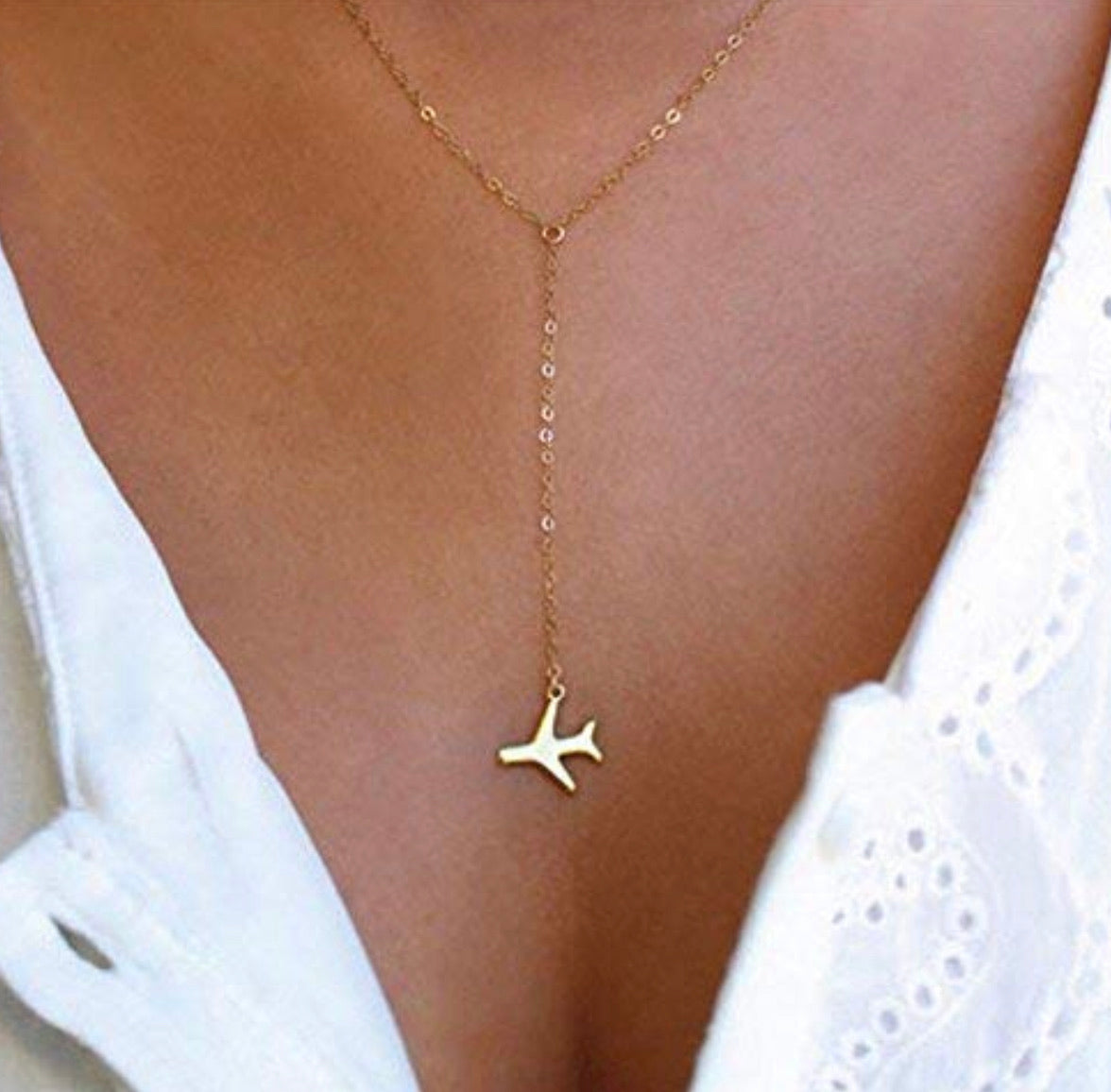 Collar Avión Layer Dorado