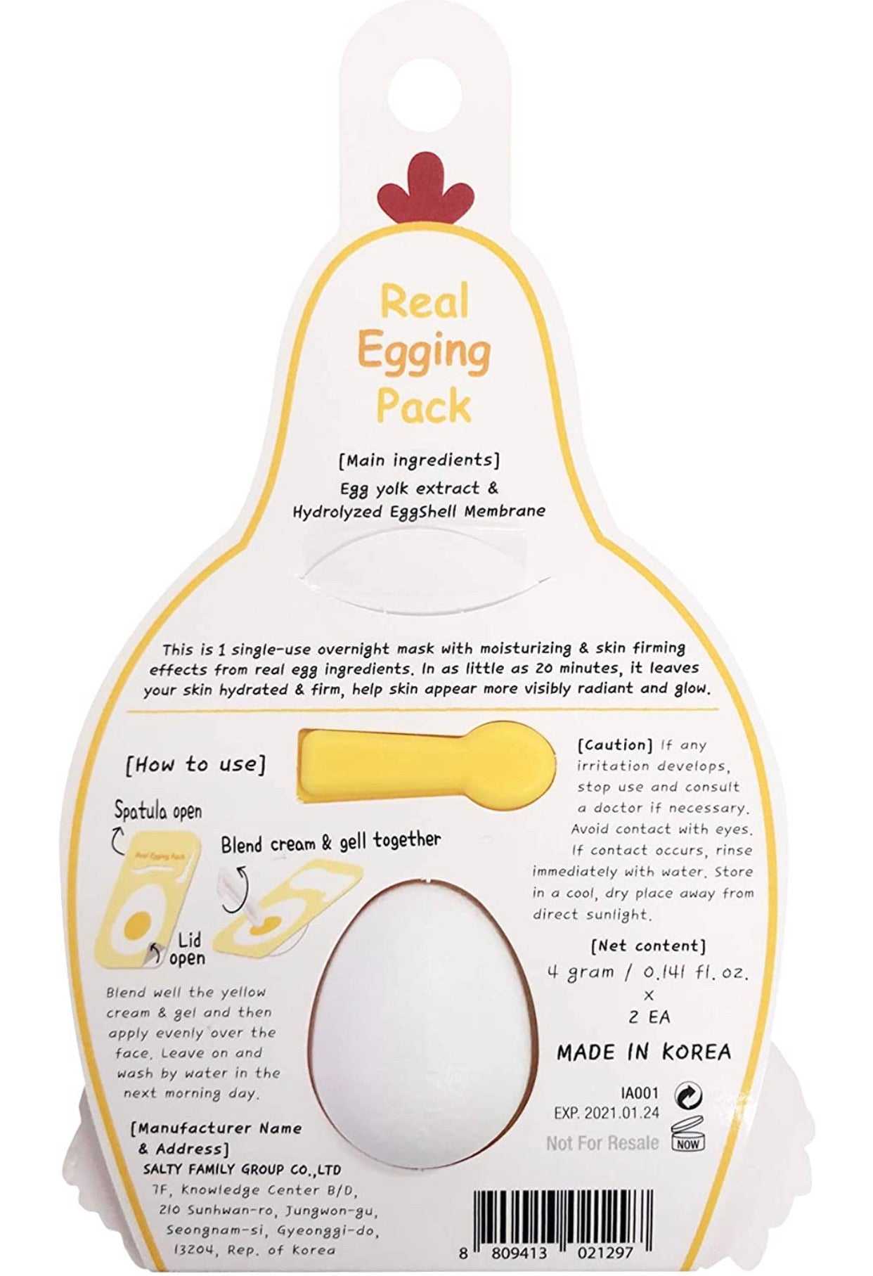 Mascarilla Facial Huevo Poros y Blanqueamiento