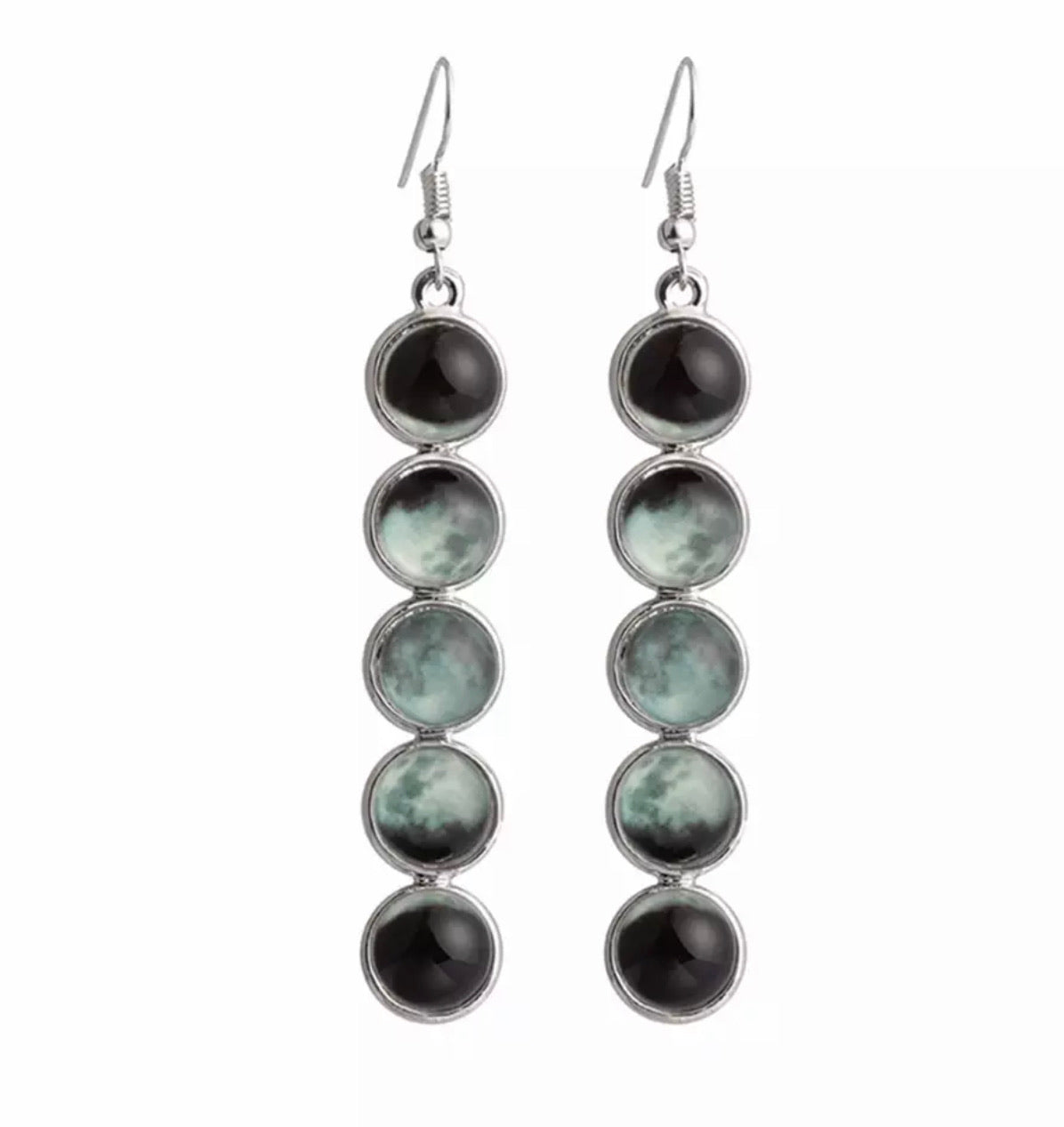 Aretes Luna Fase Lunar Brilla Obscuridad