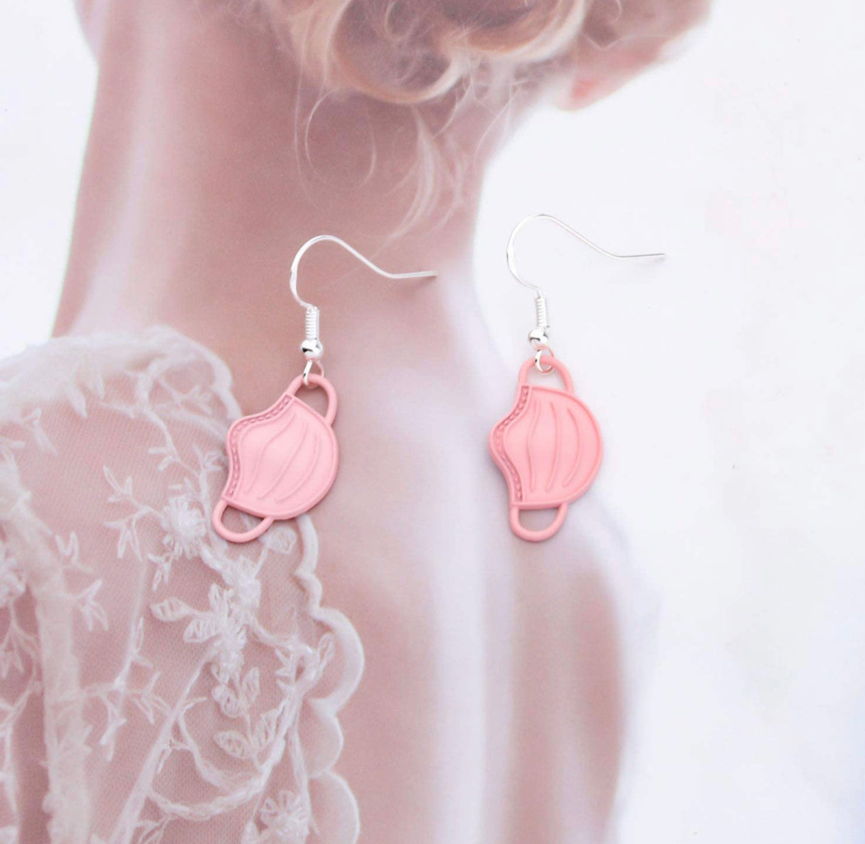 Set De Aretes Cubrebocas Medico