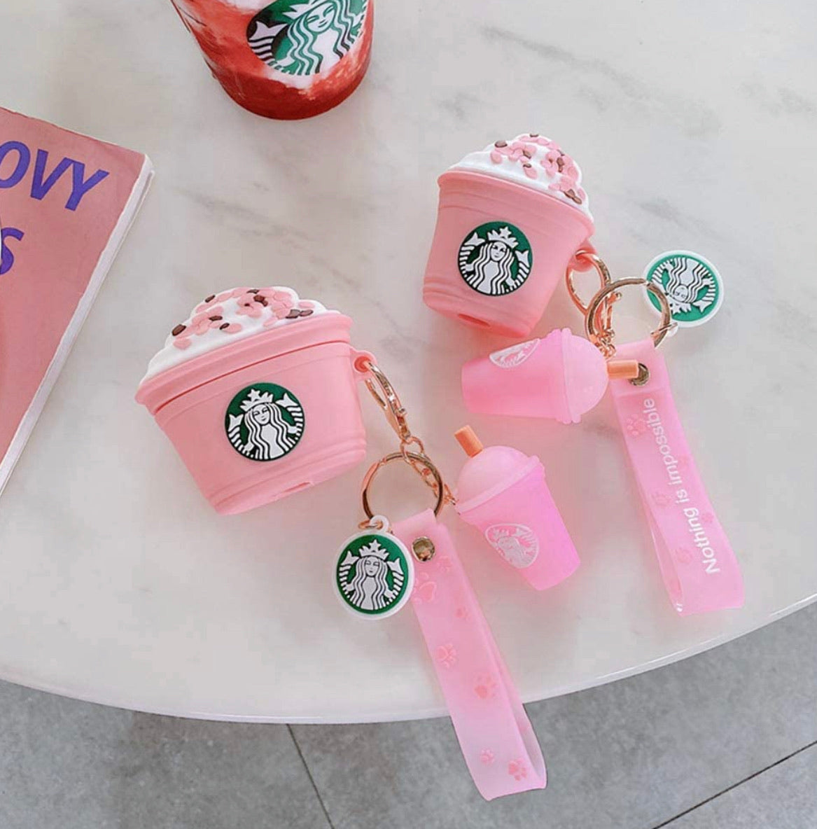 Airpod Case Starbucks Rosa