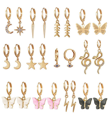 Set De Aretes Hoops 10 Piezas