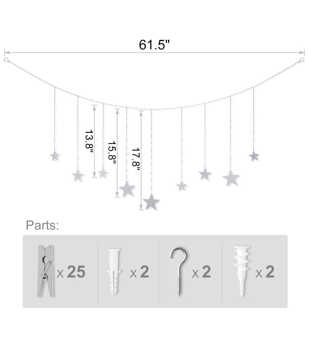 Cuerda Estrellas Para Colgar Fotos