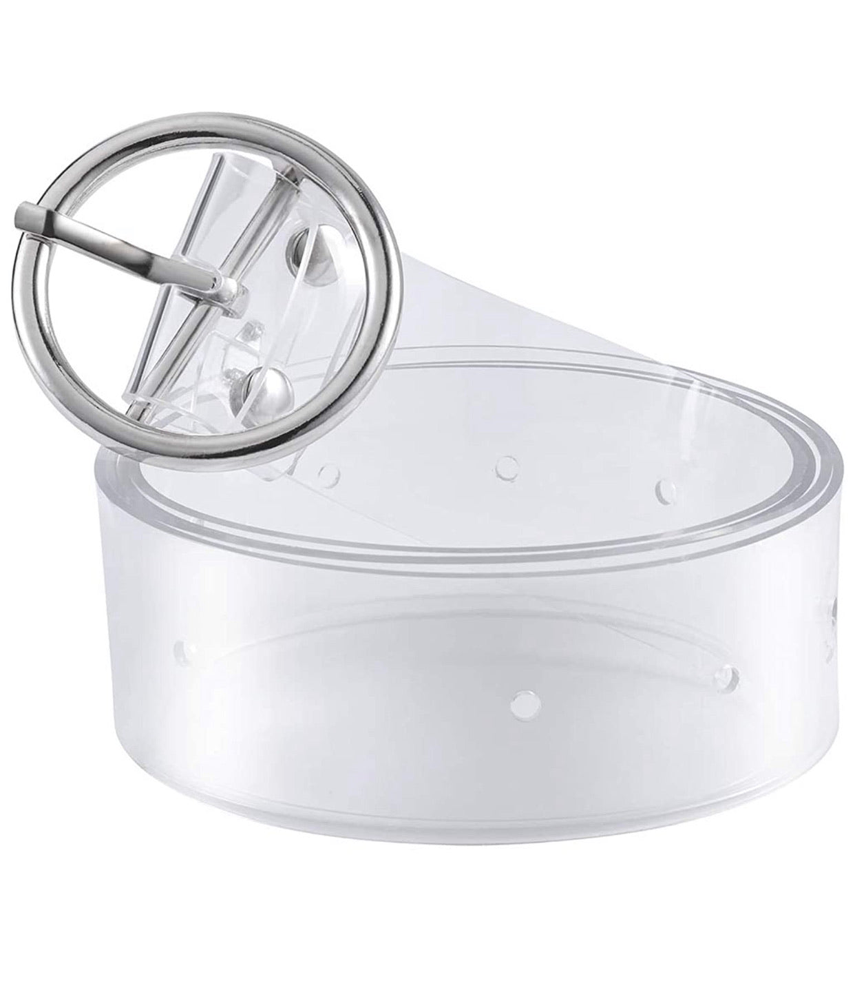 Cinturón Transparente Circular Plateado