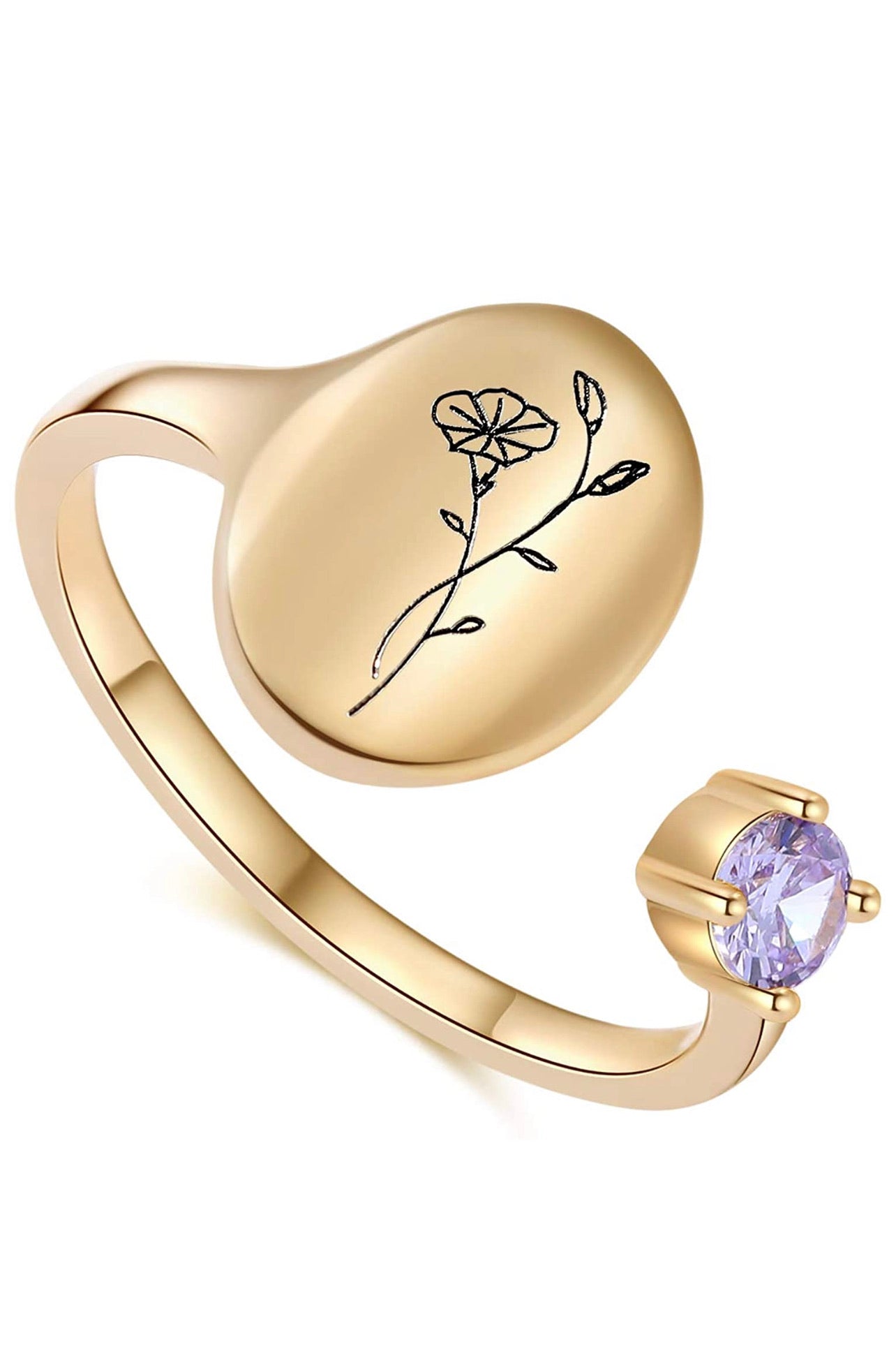 Anillo Flor Y Color De Cumpleaños