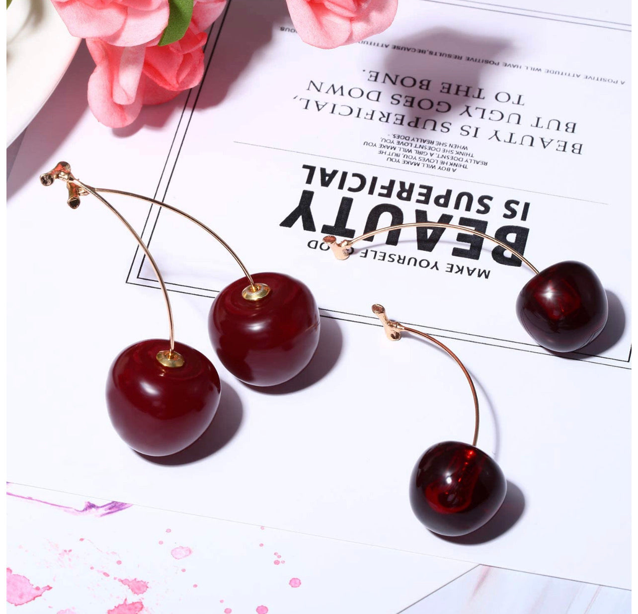 Aretes De Cherry Cereza Set