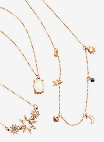 Set De Collares Galaxy Love Galaxia Brilla