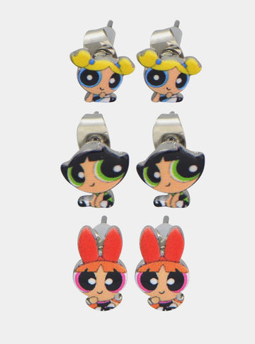 Las Chicas Súper Poderosas Set De Aretes