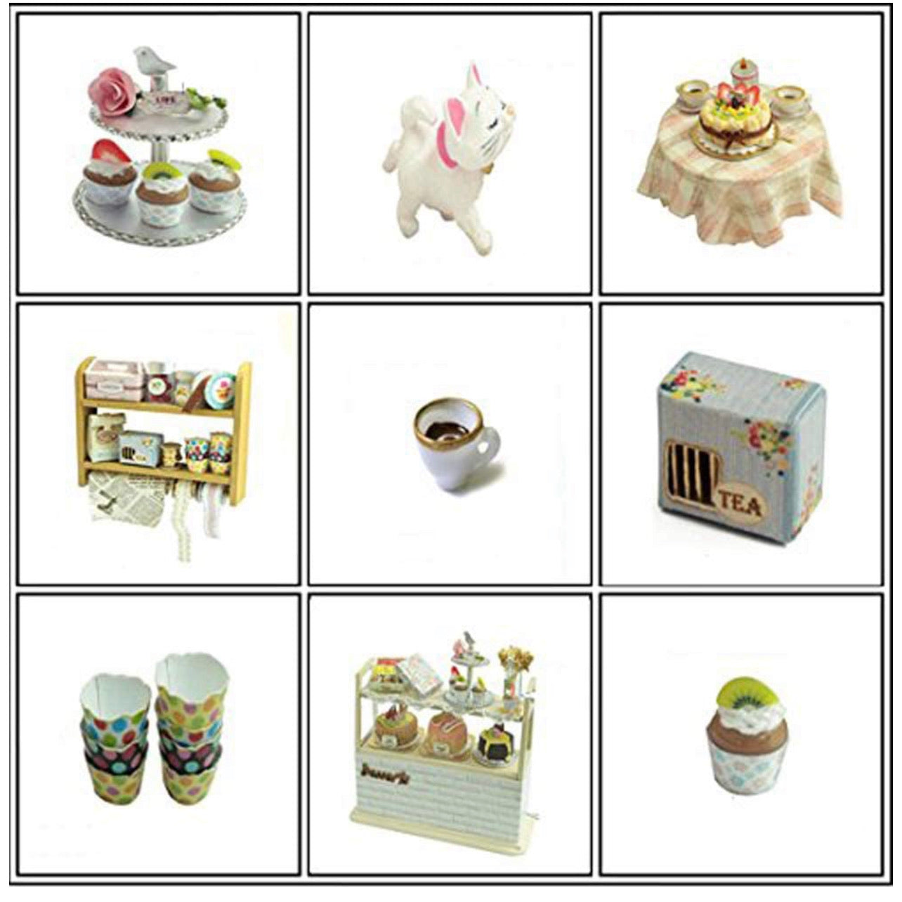 Casa De Muñecas Cafetería Miniatura Decoración