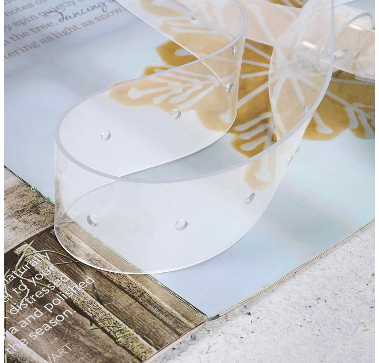 Cinturón Transparente Circular Plateado