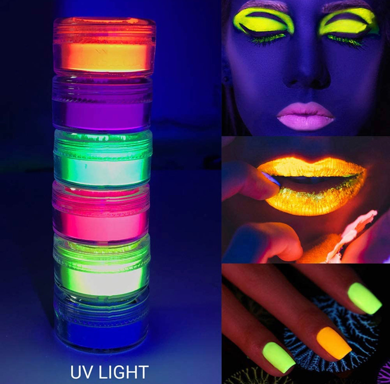 Set De Sombras Neón Brilla Obscuridad