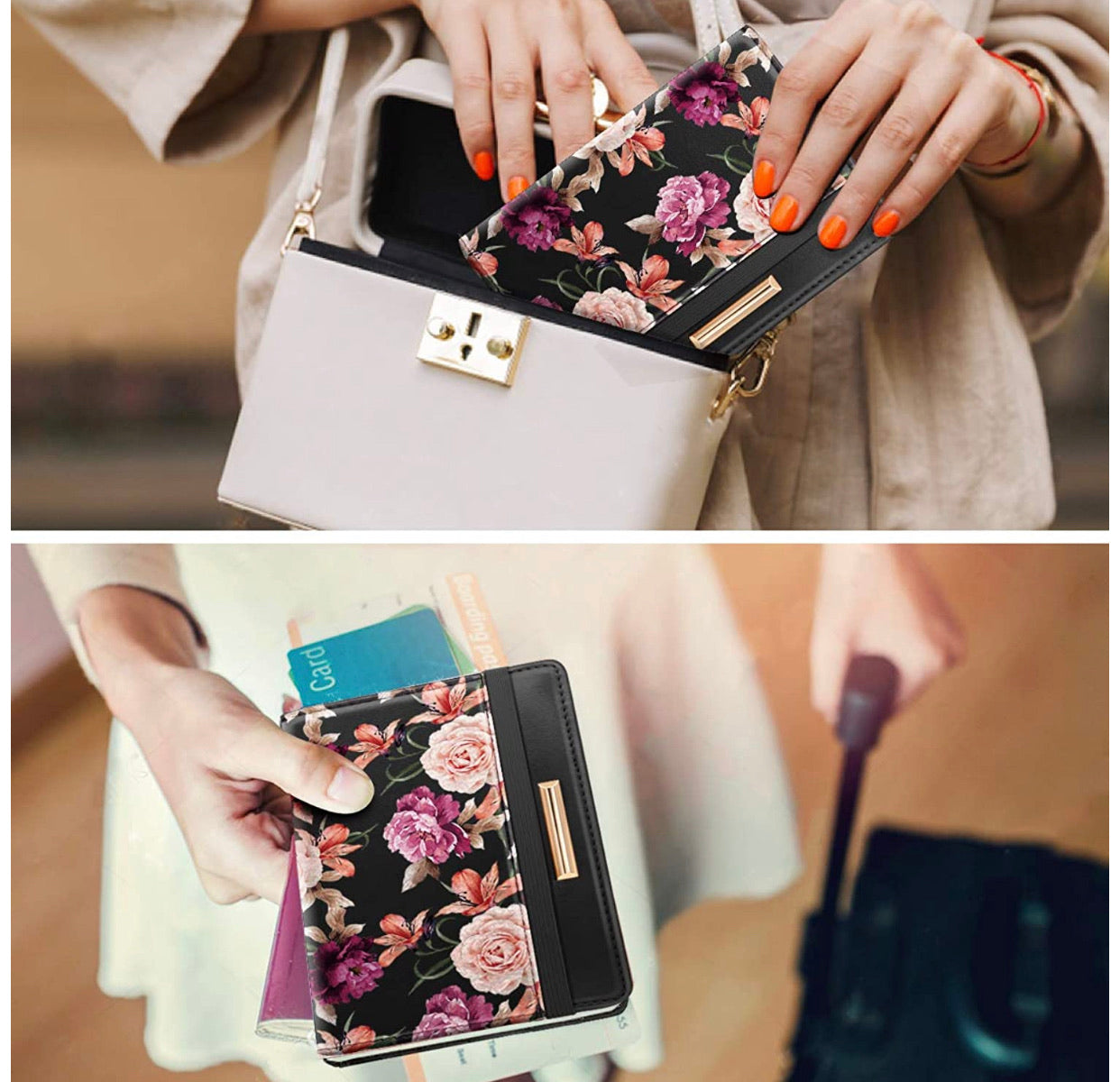 Porta Pasaportes Flores