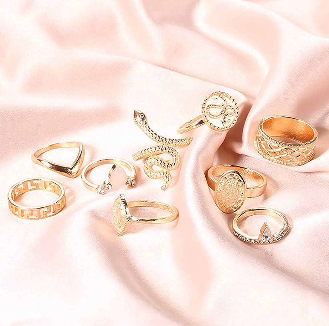 Set De Anillos Boho Medusa 10pcs