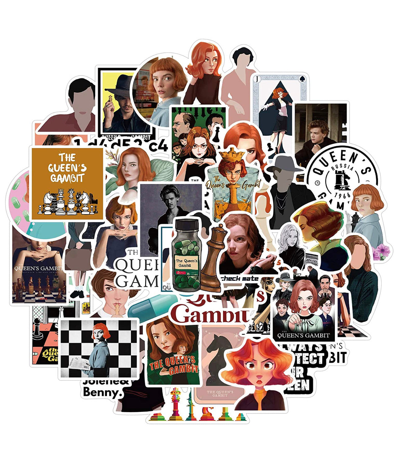 Gambito De Dama Set De Calcamonias