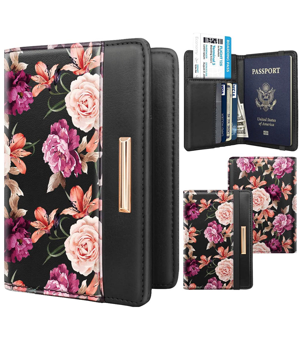 Porta Pasaportes Flores