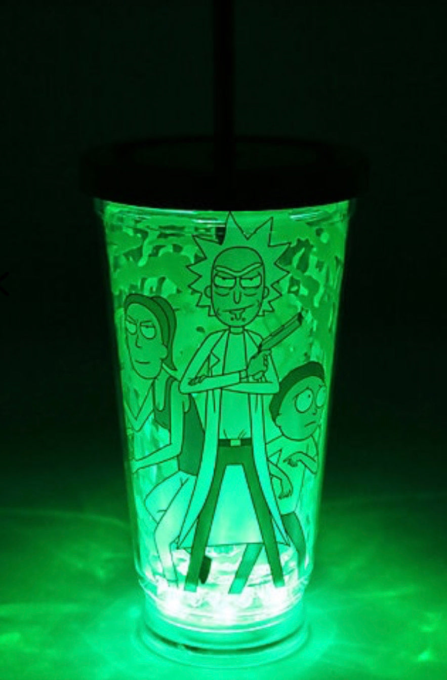 Rick y Morty Vaso Brilla en Obscuridad