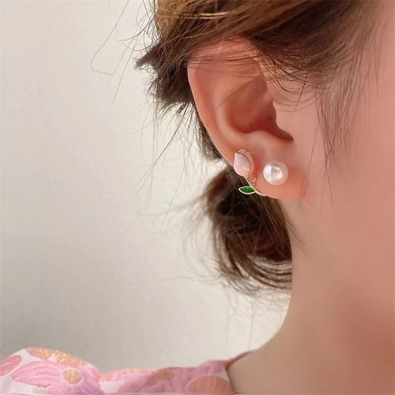 Tulipán Set De Aretes Con Perlas Pre Orden