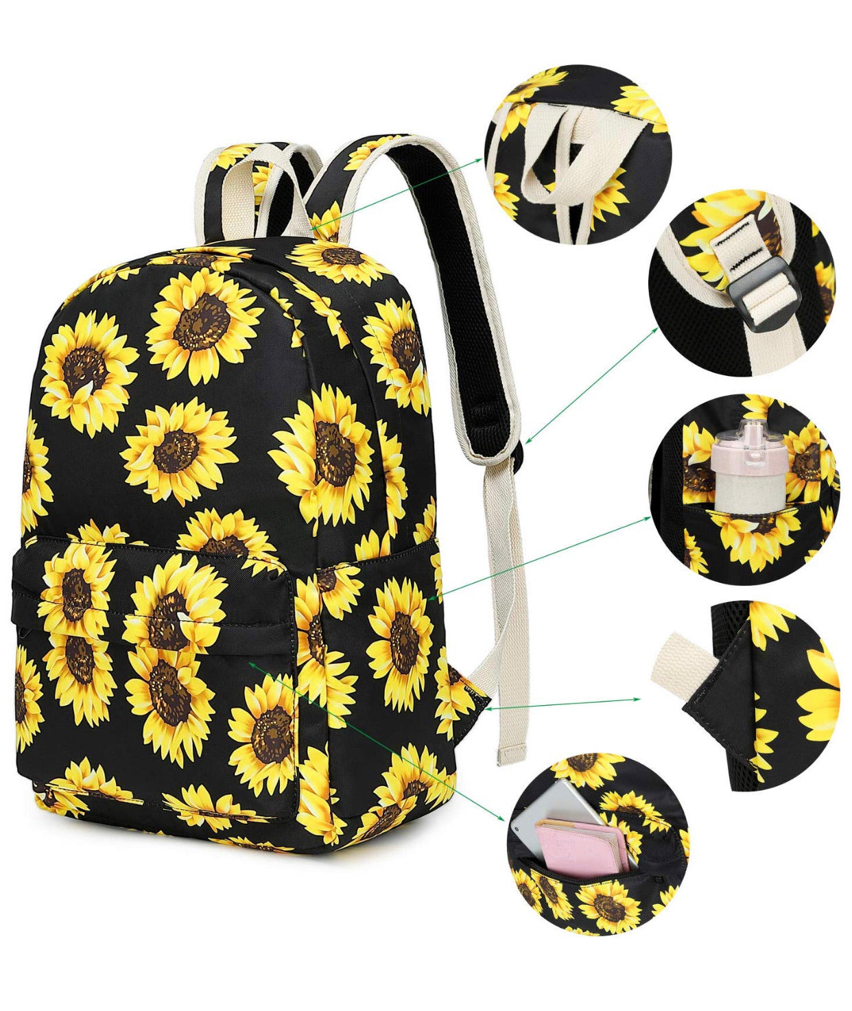 Set Mochilas De Girasol Mochila Girasol
