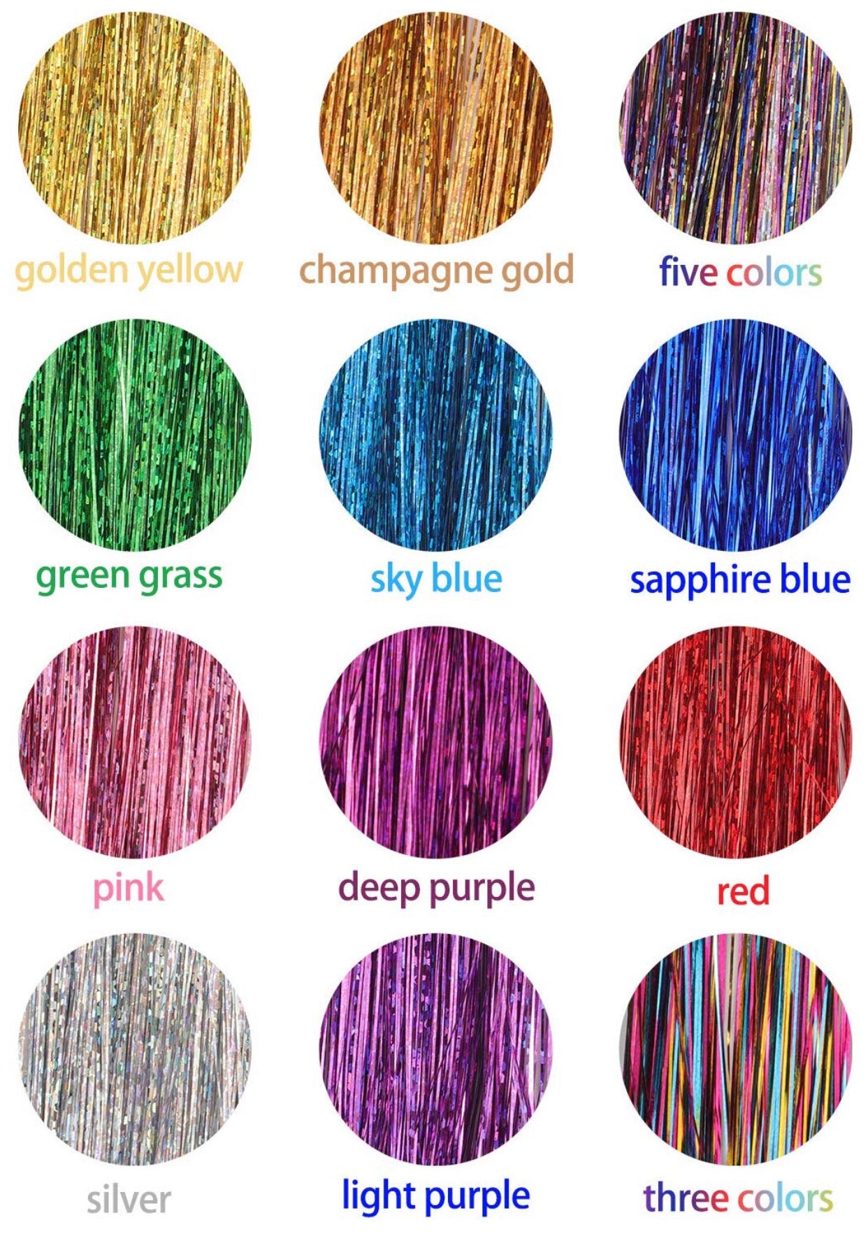 Extensiones De Cabello Colores Hair Tinsel