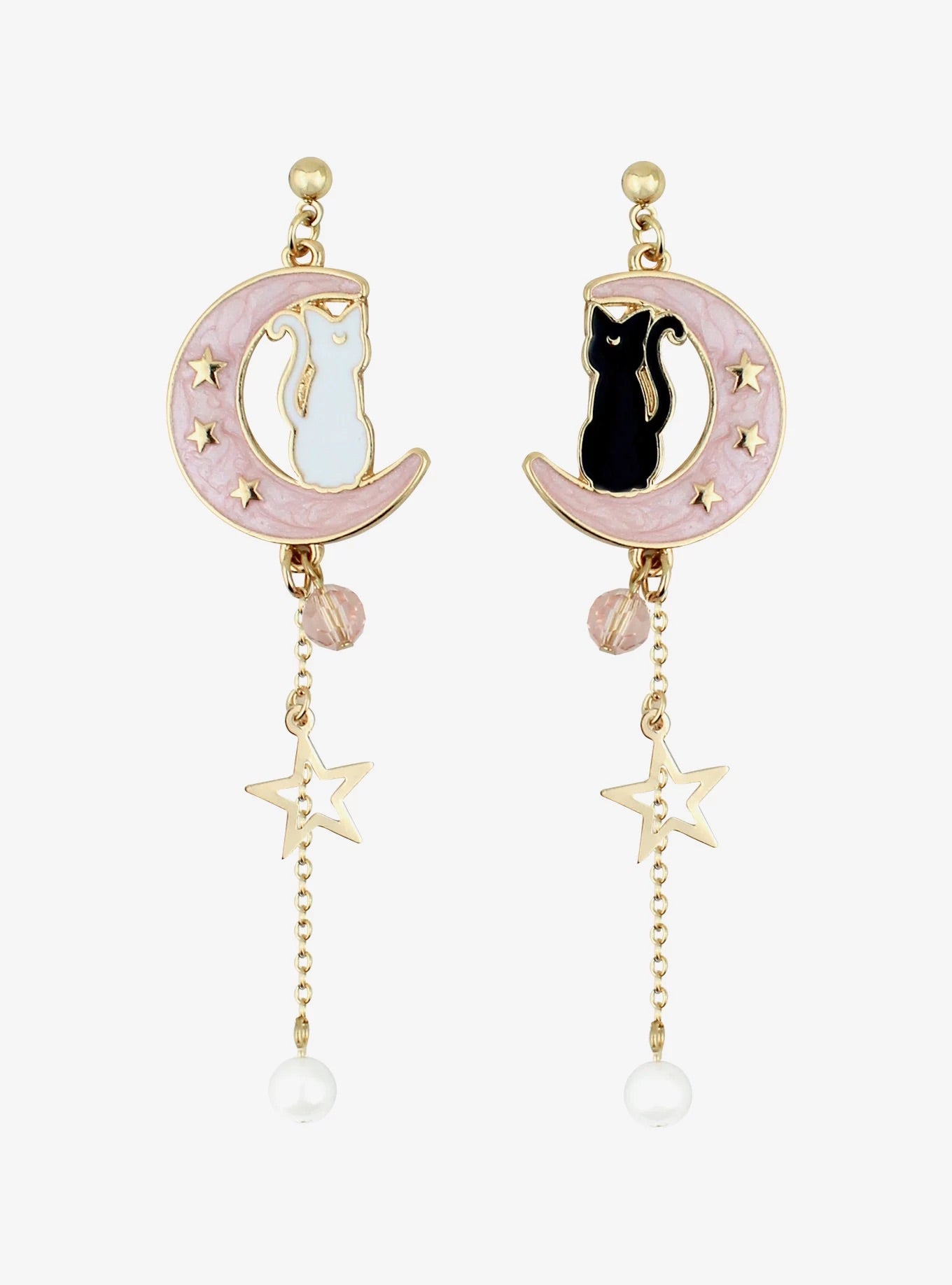 Sailor Moon Aretes Luna Y Artemis Rosa