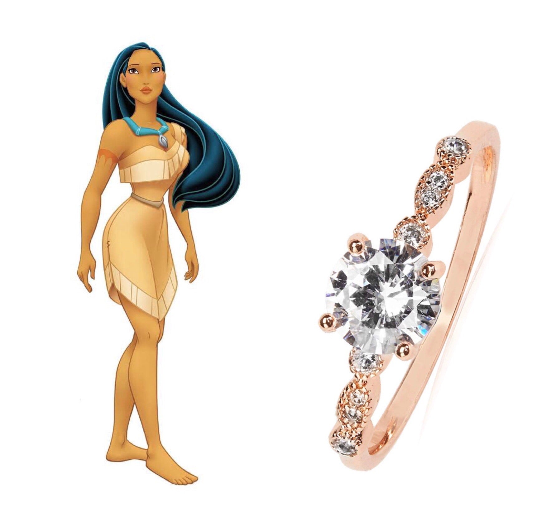 Pocahontas Anillo Princesa Dorado