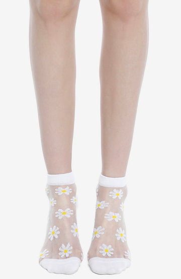 Calcetines Transparentes Flores