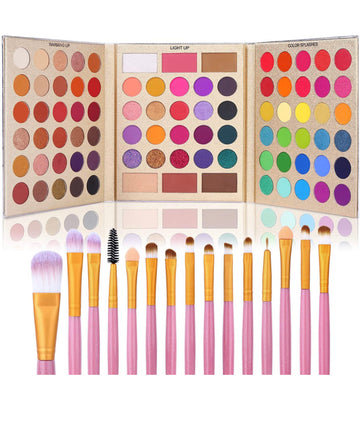 Paleta De Sombras y Set De Brochas Ucanbe
