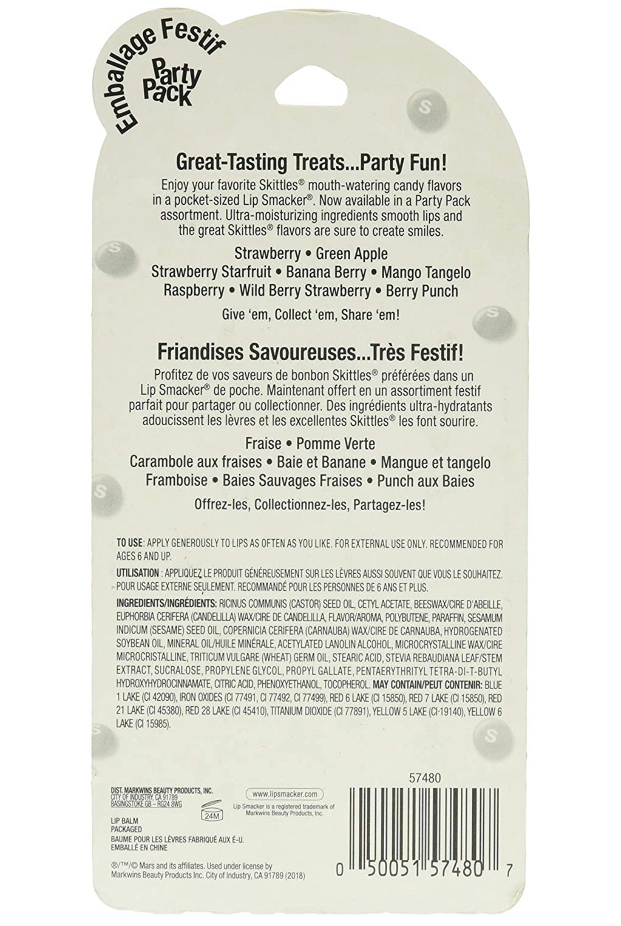 Labiales Skittles Paquete Lip Smacker
