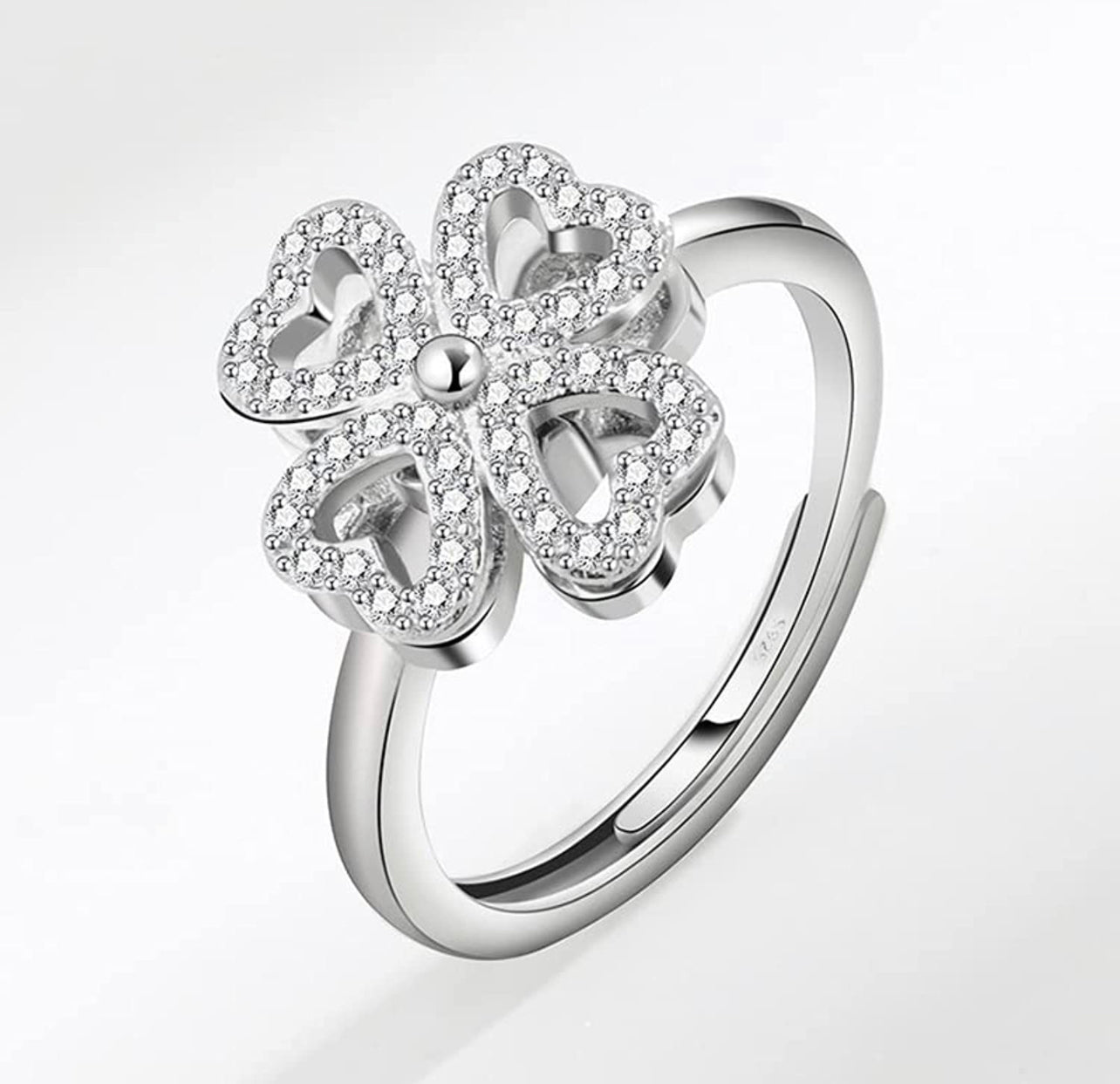 Anillo Trebol Giratorio Para Ansiedad