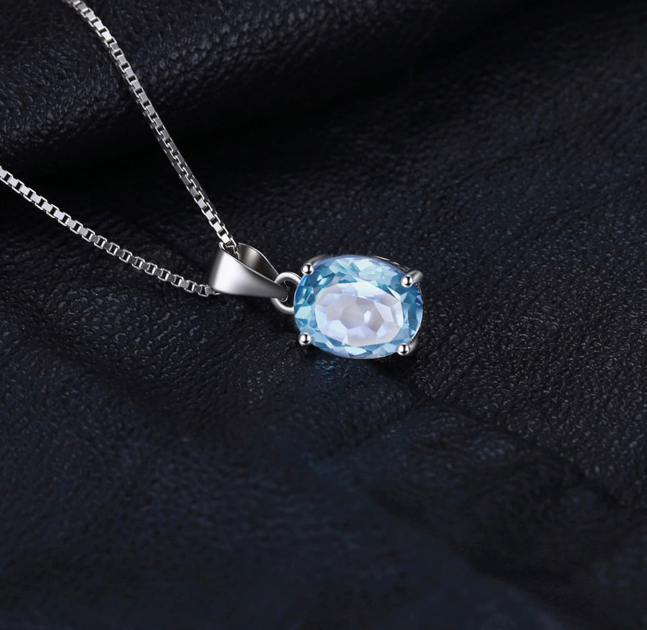 Collar Piedra Topacio Azul Amatista