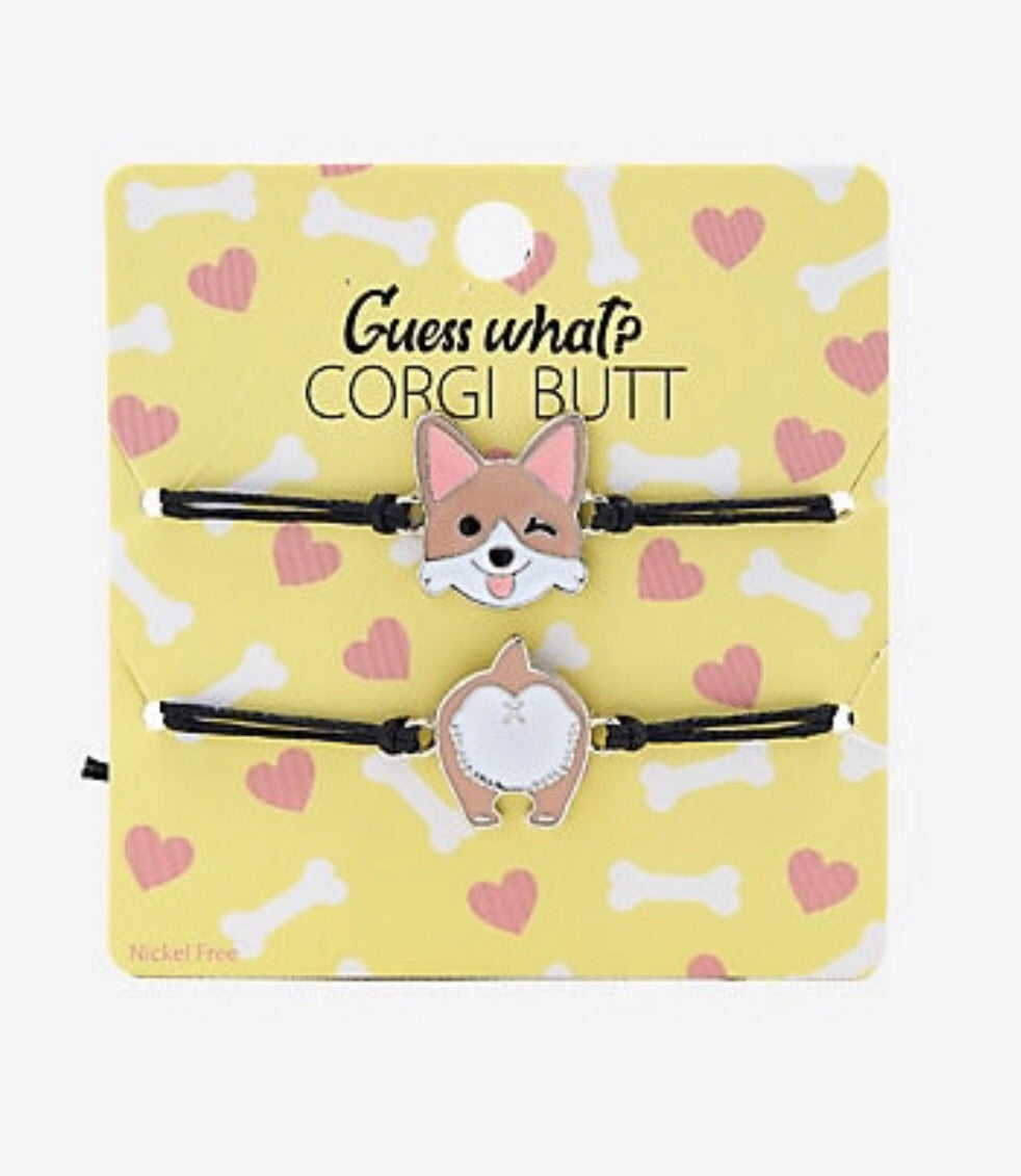 Set De Brazaletes Pulseras Corgi Perrito