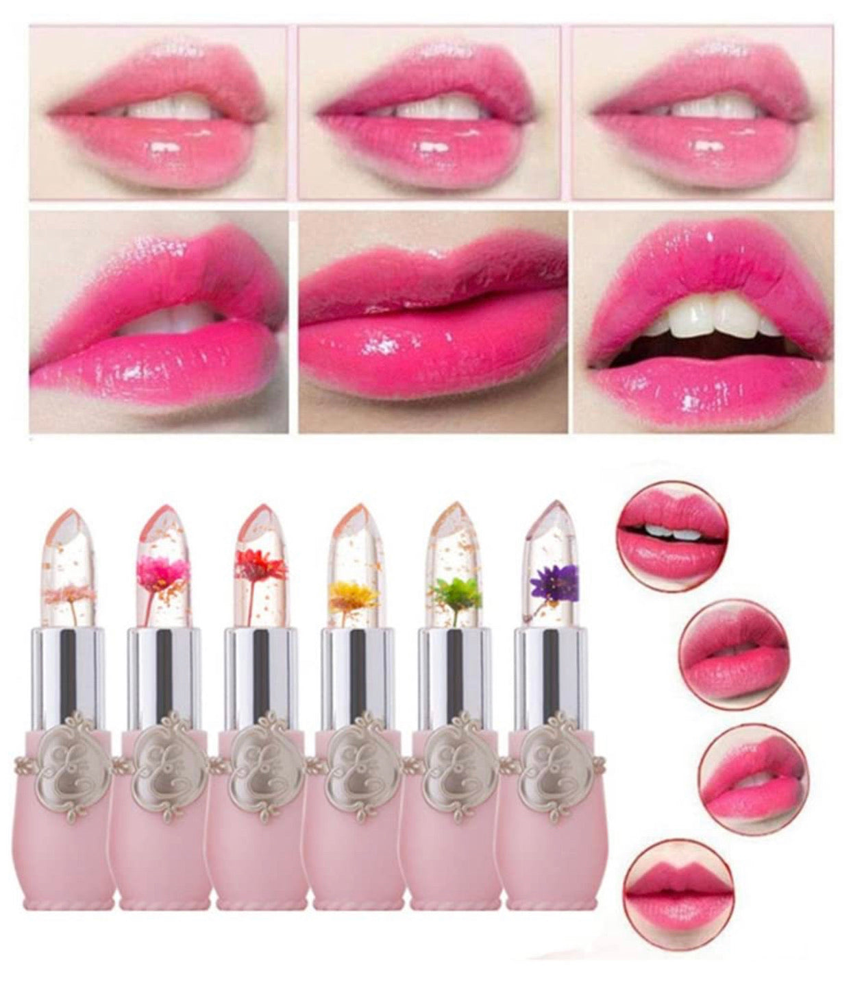 Labial Cambiante Paquete De 6 Labiales Cambiantes Temperatura Flor